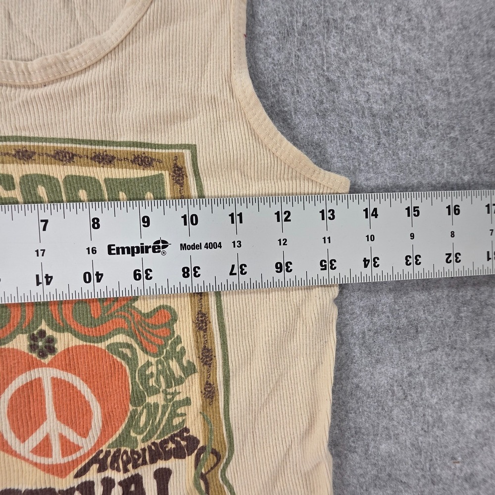 Peachie Keen Freedom Festival Peace Love graphic tank top y2k Sz L Made in USA - Picture 4 of 7